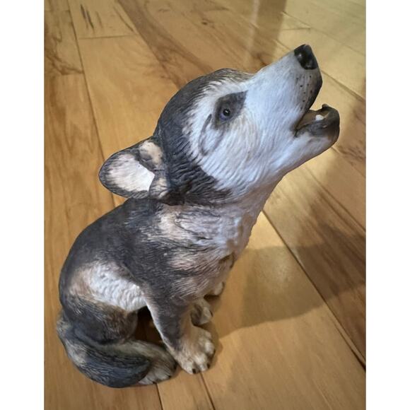 Lenox GRAY WOLF PUP Figurine 1992 Endangered Species Smithsonian 7” - Picture 1 of 6